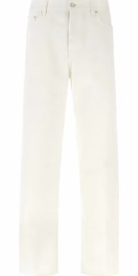 White Cotton Straight-Leg Jeans