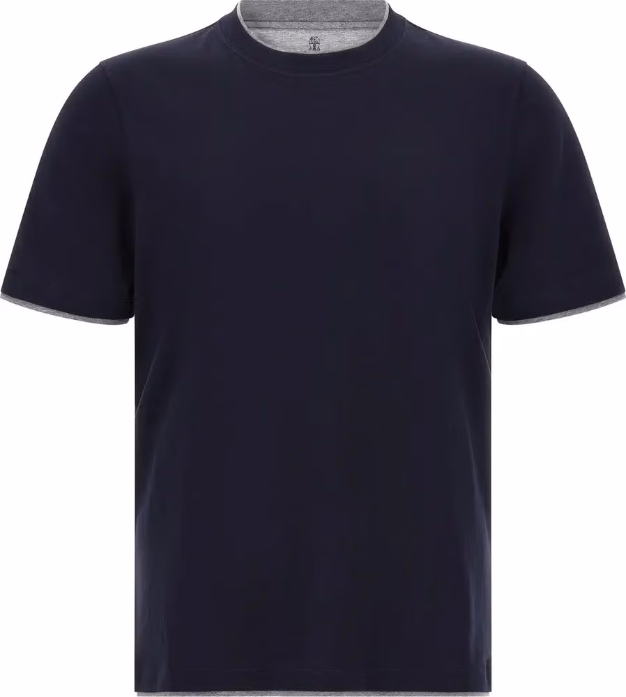 Brunello Cucinelli Blue Cotton T-Shirt