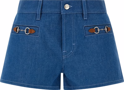 Blue Cotton Bermuda Shorts