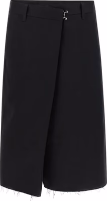 Black Cotton Bermuda Shorts