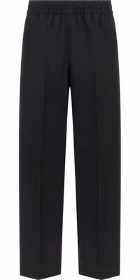 Black Virgin Wool Casual Pants