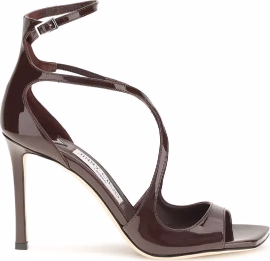 Jimmy Choo Brown Calf Leather Bos Taurus Stiletto Heel Sandals