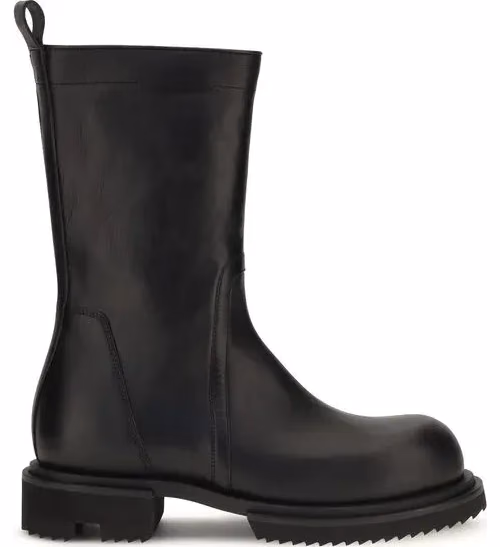 Rick Owens Black Calf Leather Bos Taurus Flat Boots