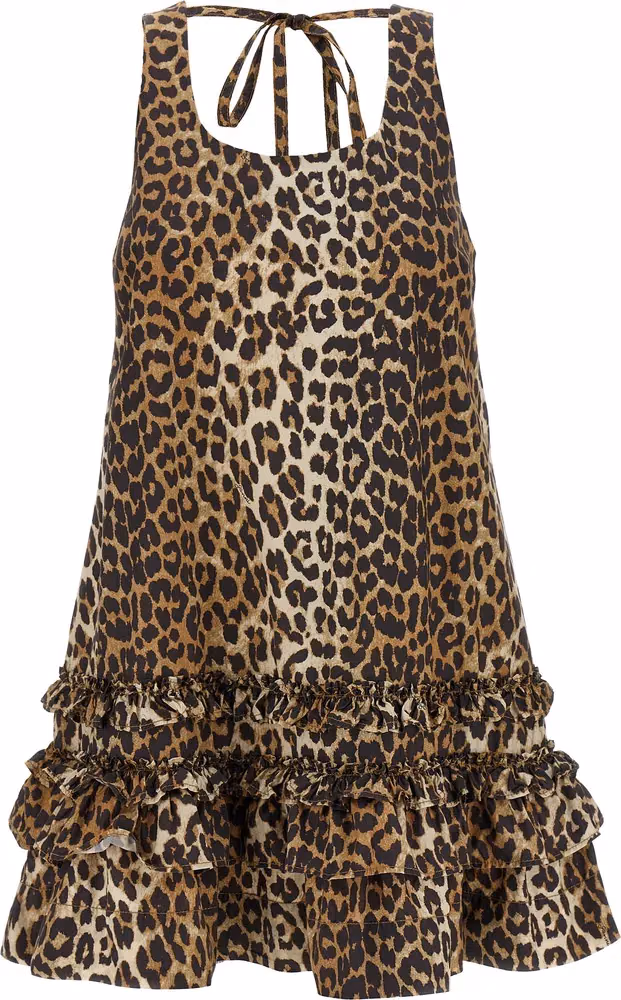 Ganni Brown Organic Cotton Short Dress