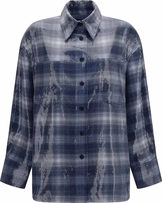 PINKO Blue Polyester Pattern Shirt