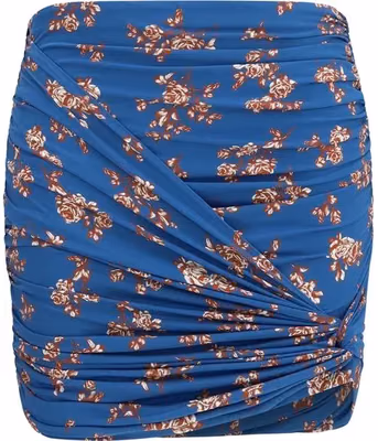 Blue Polyamide Mini Skirt