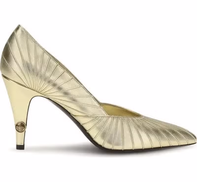 Gold Calf Leather Bos Taurus High Heel Pumps
