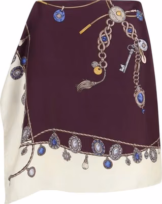 Bordeaux Silk Mini Skirt
