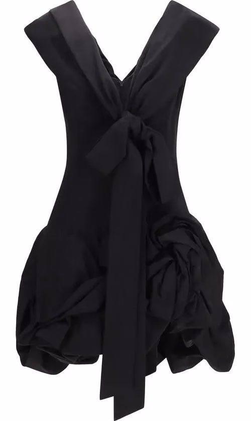 Magda Butrym Black Cotton Cocktail Dress