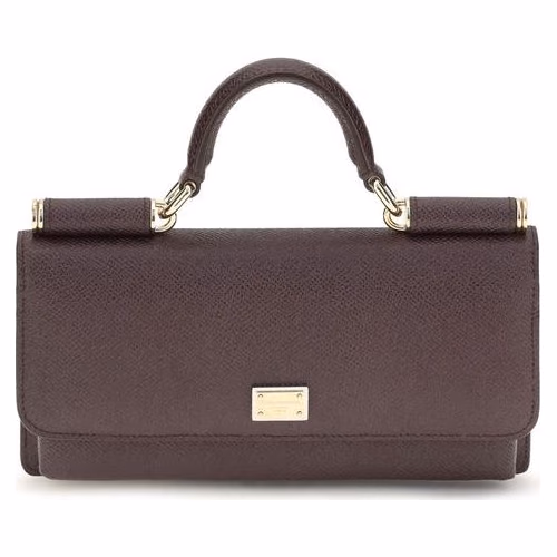 Dolce & Gabbana Brown Calf Leather Bos Taurus Shoulder Bag