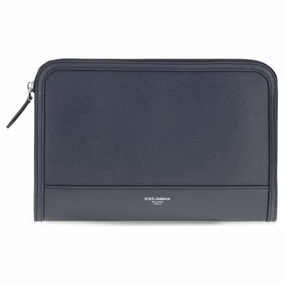 Blue Calf Leather Bos Taurus Clutch Bag