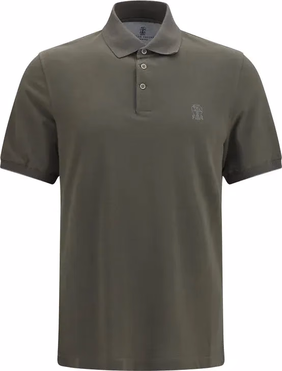 Brunello Cucinelli Bicolor Cotton Polo Shirt