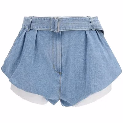 Blue Cotton Bermuda Shorts