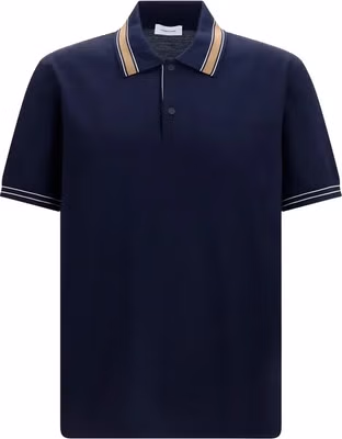 Blue Cotton Polo Shirt