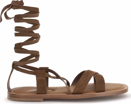 Miu Miu Brown Calf Leather Bos Taurus Strap-On Sandals