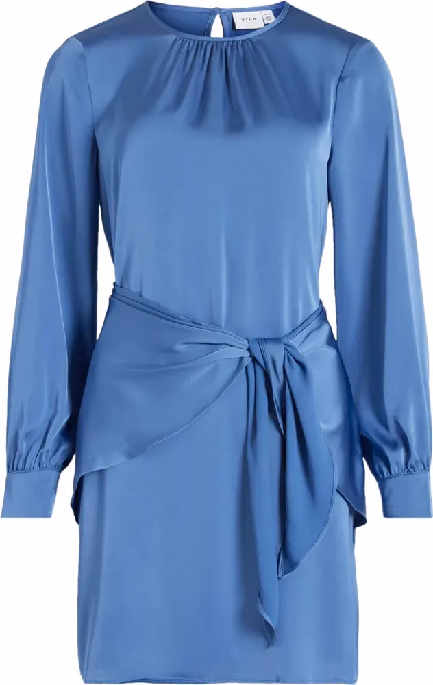 Vila Clothes Blue Polyester Short Dress