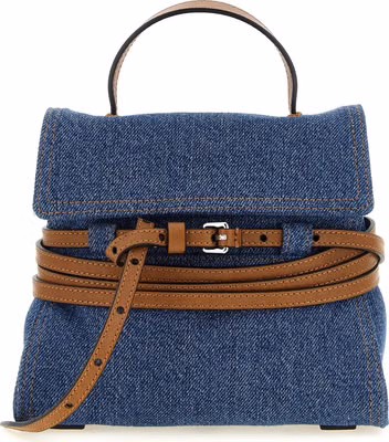 Blue Cotton Handbag