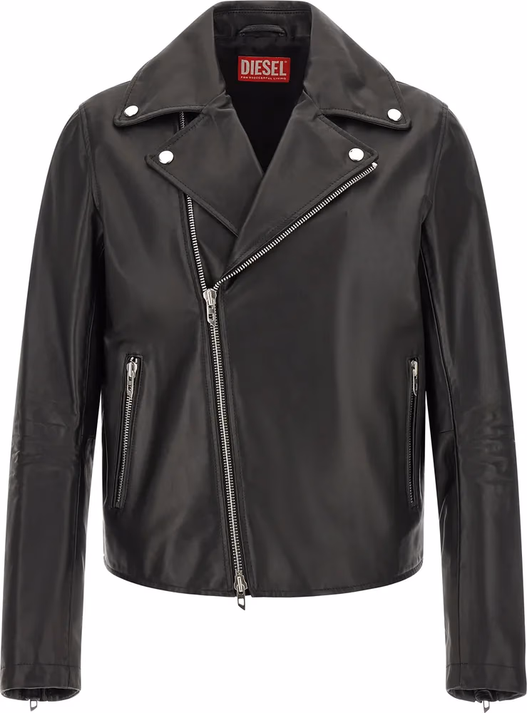 Diesel Black Cowhide Leather Jacket