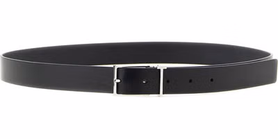 Black Calfskin Thin Belt