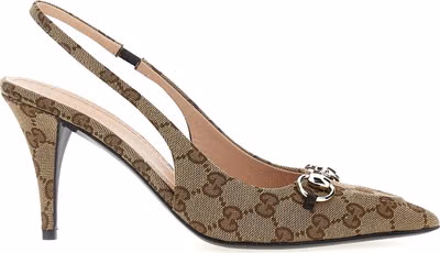 Beige Polyester High Heel Pumps