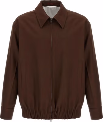 Brown Wool Full-Length Jacket