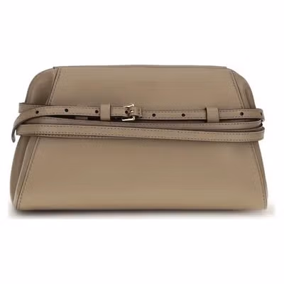 Beige Goatskin Clutch Bag