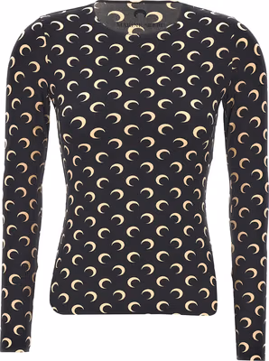 Black Polyamide Long Sleeve T-Shirt