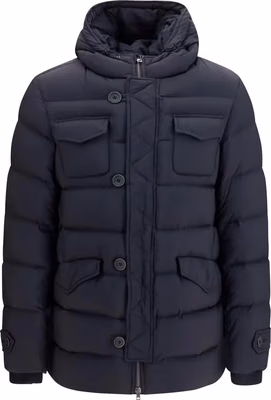 Black Polyester Full-Length Jacket