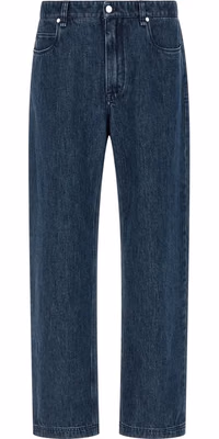 Blue Cotton Flared Jeans