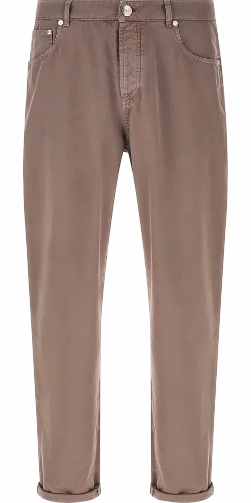 Brunello Cucinelli Brown Cotton Casual Pants