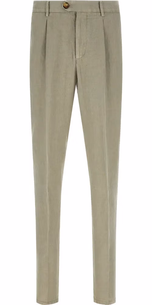 Brunello Cucinelli Bicolor Linen Casual Pants