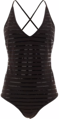Brown Polyamide One-Piece Swimsuit