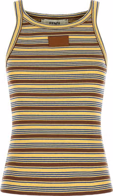 Multicolor Cotton Sleeveles T-Shirt