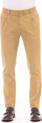 Beige Cotton Men Pants