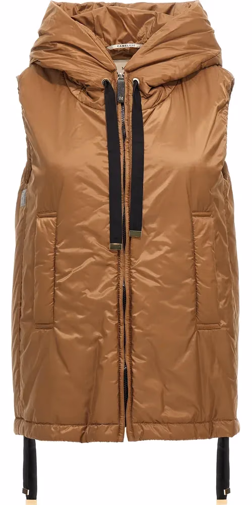 Max Mara Brown Polyester Sleeveless Jacket