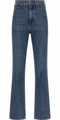 Blue Cotton Flared Jeans