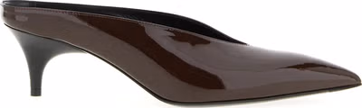 Bordeaux Calfskin Mid Heel Pumps