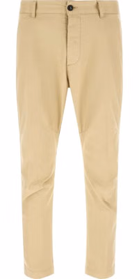 Beige Cotton Cargo Pants