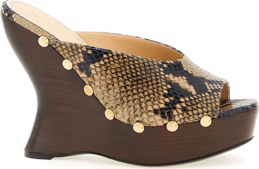 Magda Butrym Brown Calfskin Wedge Sandals