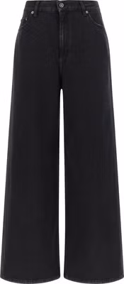Black Cotton Flared Jeans