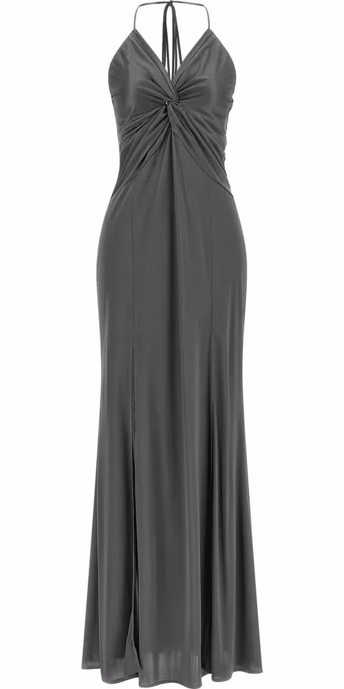 PINKO Gray Acetate Long Dress