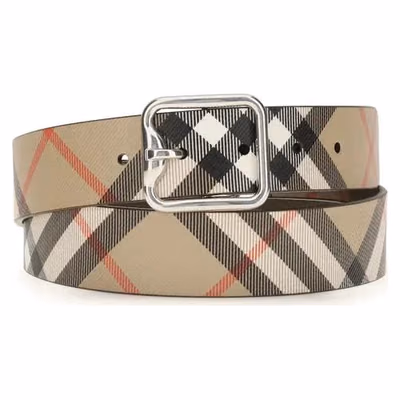 Beige Calf Leather Bos Taurus Regular Belt