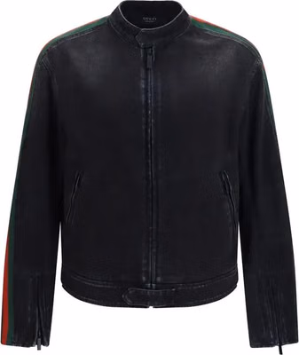 Black Cotton Biker Jacket