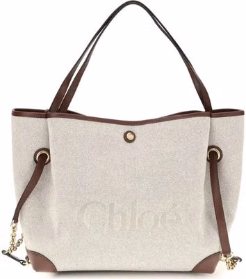 Beige Cotton Shoulder Bag
