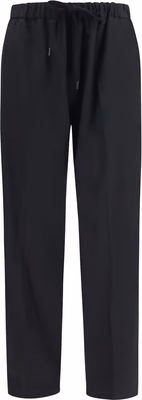 Black Polyester Casual Pants