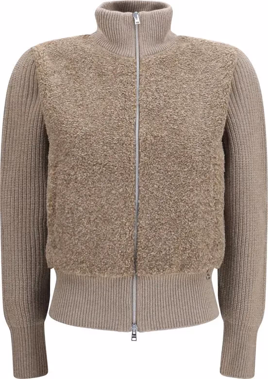 Herno Beige Wool Oves Aries Cardigan