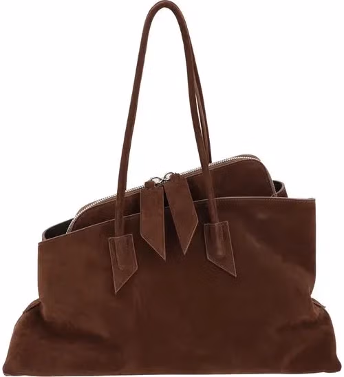The Attico Brown Calf Leather Bos Taurus Shoulder Bag
