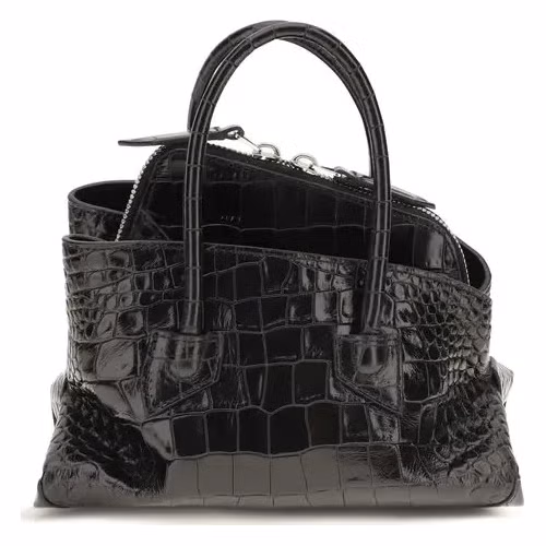 The Attico Black Calf Leather Bos Taurus Handbag