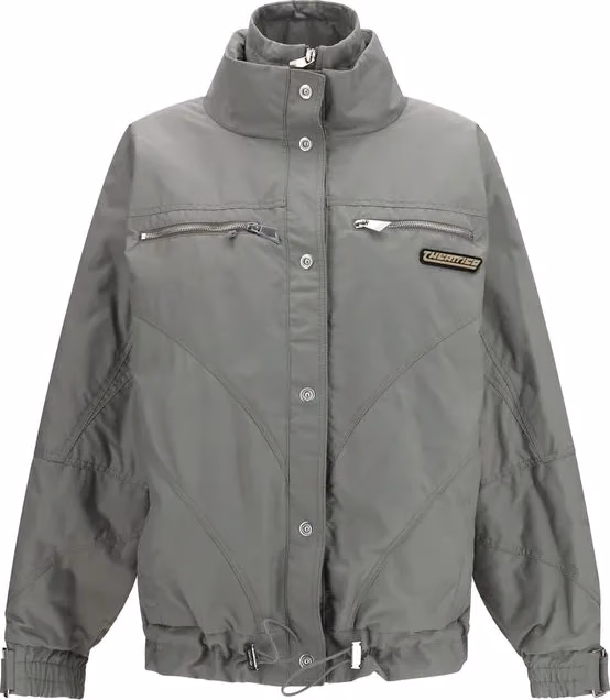 The Attico Gray Cotton Bomber