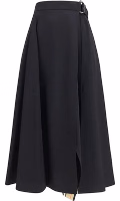 Black Wool Oves Aries Midi Skirt